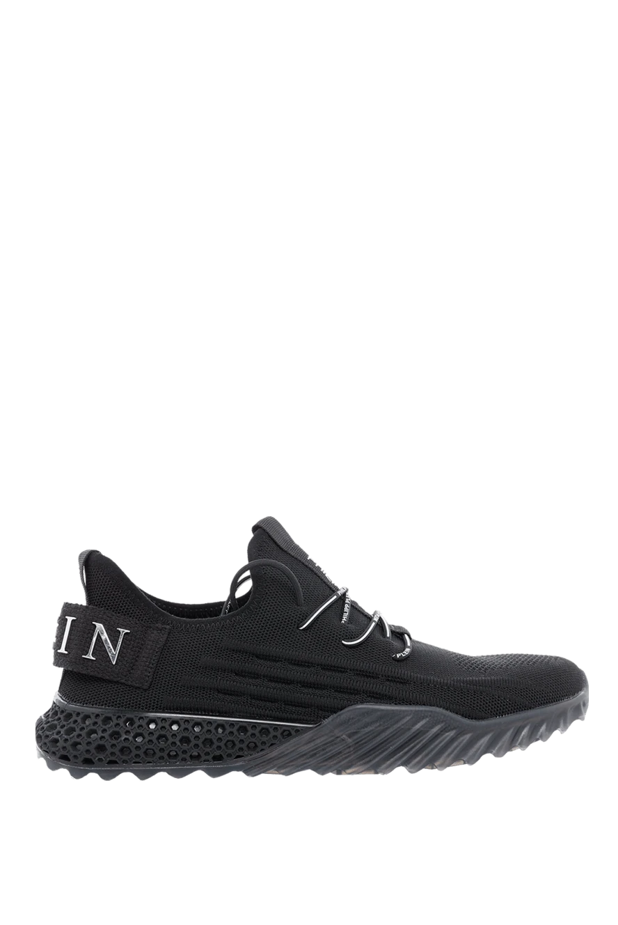 Philipp Plein Кросівки з поліестеру чорні чоловічі - контрастна підошва, логотип. 100% поліестер (PL). шнурівка. Країна виробник: Германия. Догляд: спеціалізоване чищення - фото 1