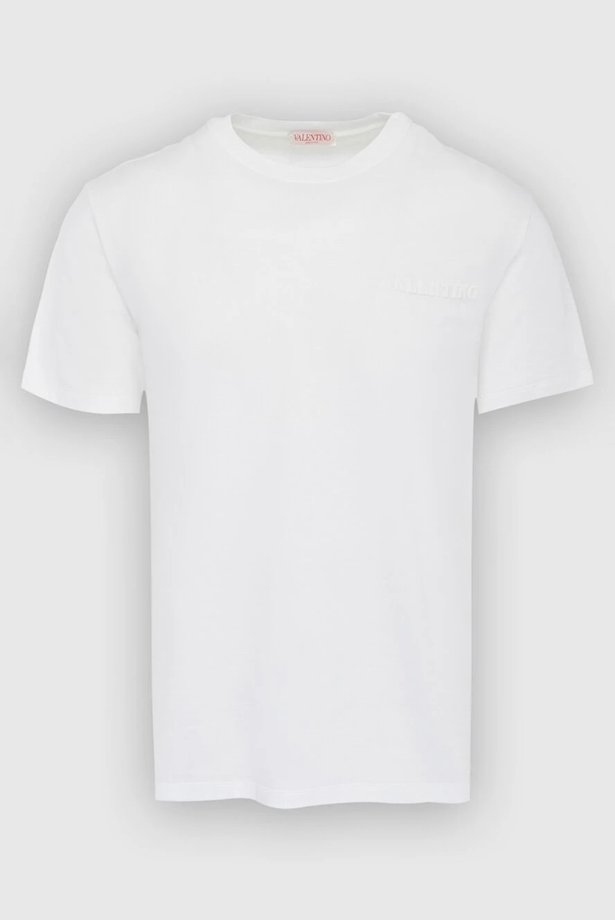 Valentino White cotton T-shirt for men - 100% cotton. Country of manufacture: Italy. Care: specialized cleaning - photo 1