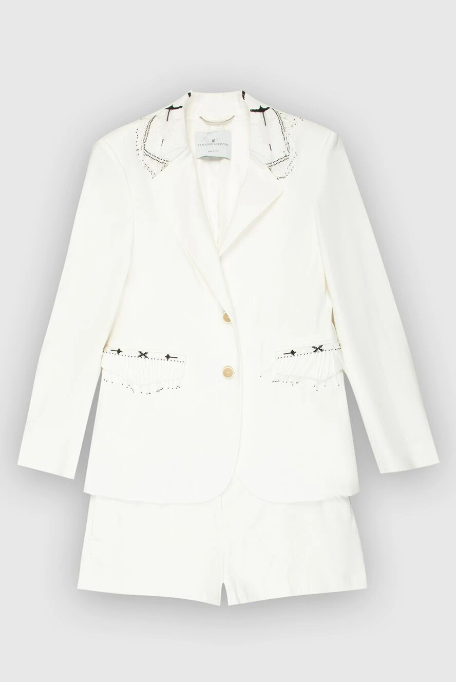 Ermanno Scervino Suit with shorts white for women - 50% linen, 47% modal, 3% elastane. Closure: buttons. two side pockets. Country of manufacture: Italy. Care: specialized cleaning - photo 1