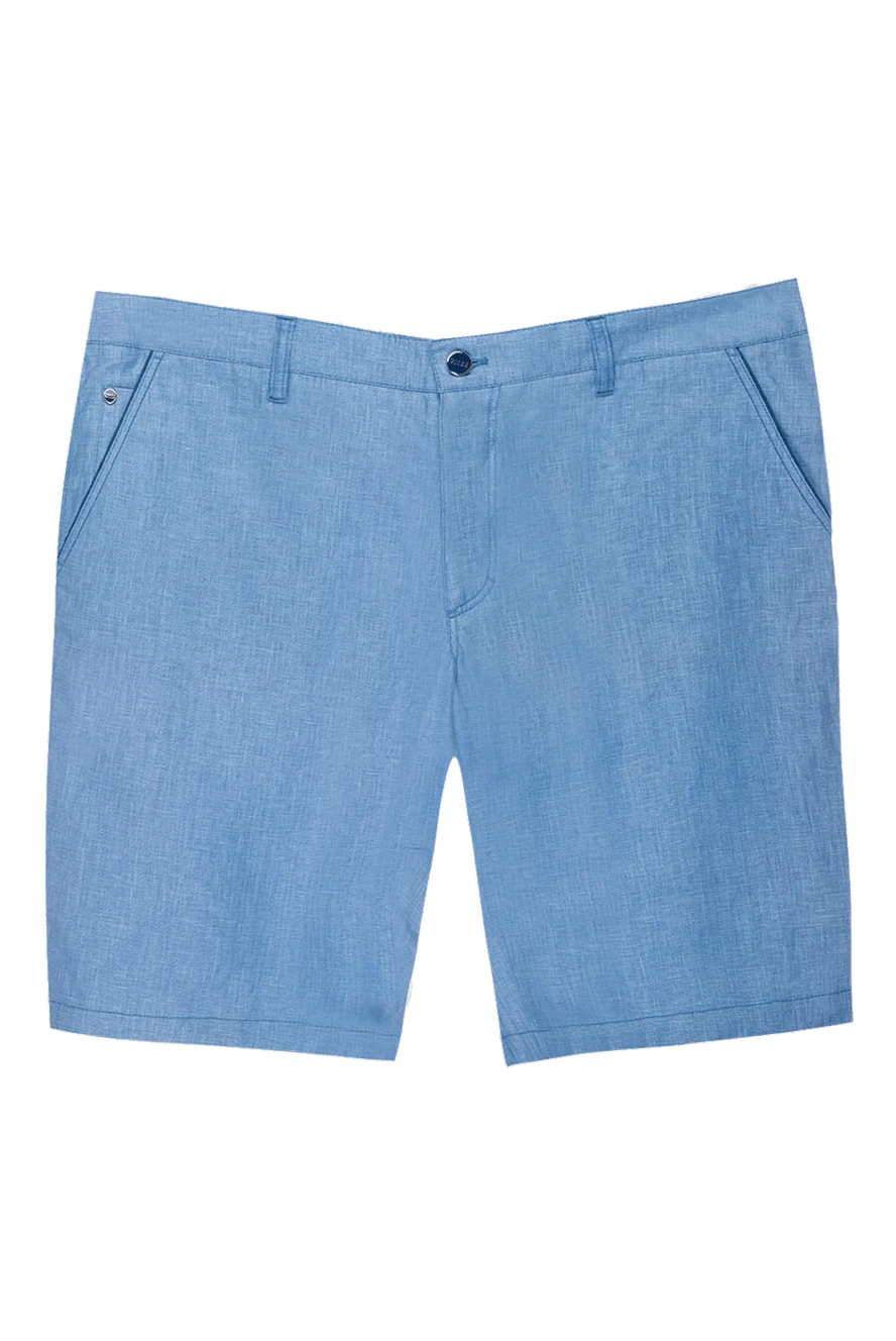 Zilli Blue linen shorts for men - 100% linen. Fastener: zipper, button. two side pockets, two back pockets. Country of manufacture: Italy. Care: specialized cleaning - photo 1