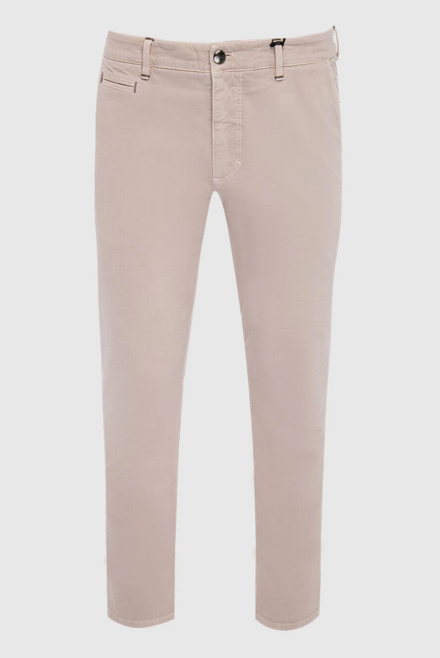 Zilli Beige cotton and cashmere pants for men - 95% cotton, 3% cashmere, 2% elastane. Closure: button, zipper. three side, two back pockets. Country of manufacture: Italy. Care: specialized cleaning - photo 1