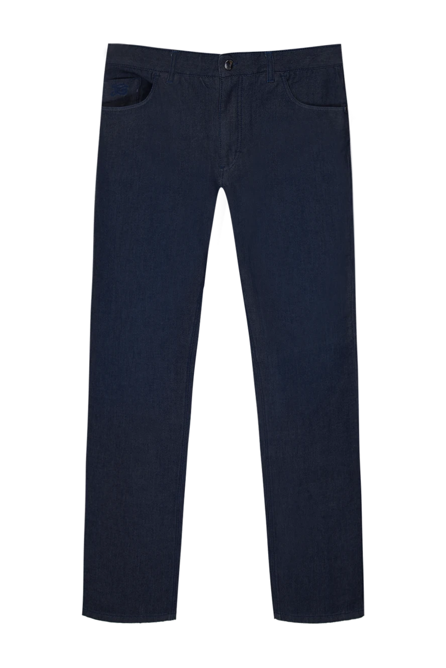 Zilli Cotton and polyamide blue jeans for men - logo. 96% cotton, 4% polyamide. Closure: button, zipper. Three side pockets, two back pockets. Country of manufacture: Italy. Care: specialized cleaning - photo 1