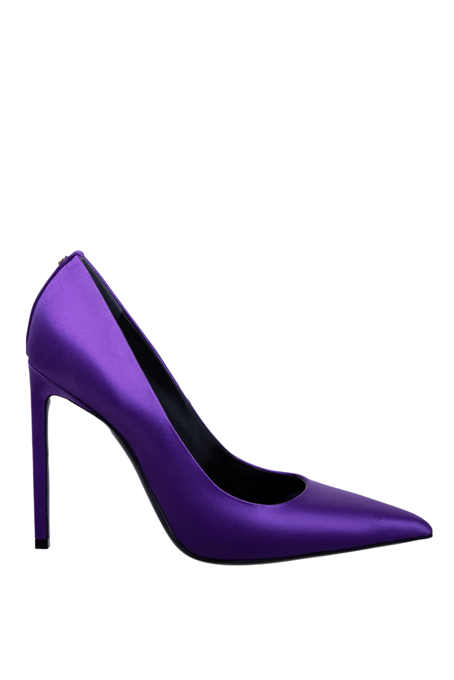 Tom Ford Women's bright purple high-heeled shoes - logo on the insole. satin, leather. Heel height: 11 centimeters. Country of manufacture: Italy. Care: specialized cleaning - photo 1