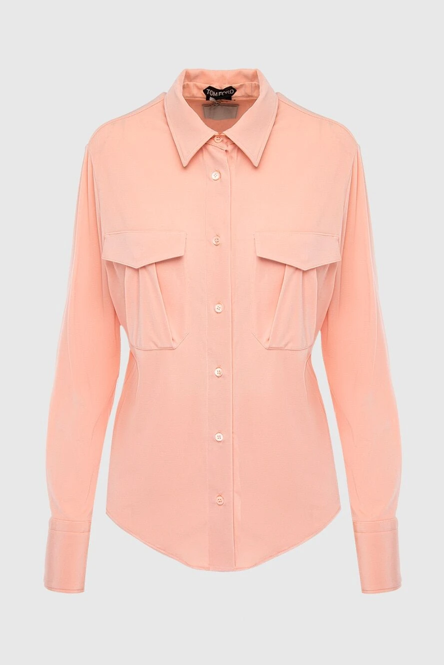 Tom Ford Women's blouse with pockets pink - Decoration: patch breast pockets. viscose, polyamide, elastane. buttons. Country of manufacture: Italy. Care: specialized cleaning - photo 1