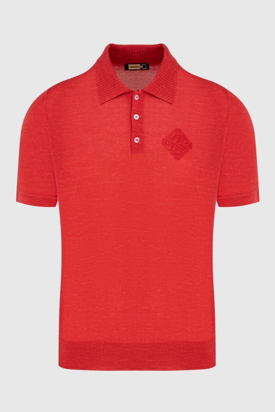 Zilli Cashmere, silk and cotton polo red for men - Diamond pattern. 60% cashmere, 25% silk, 15% cotton. Buttons. Country of manufacture: Italy. Care: specialized cleaning - photo 1