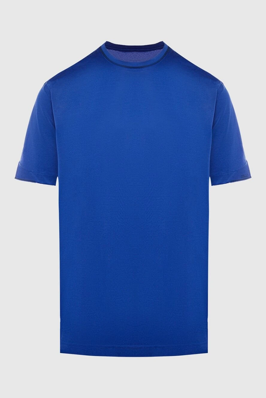 Zilli Blue cotton T-shirt for men - 100% cotton. Country of manufacture: Italy. Care: specialized cleaning - photo 1