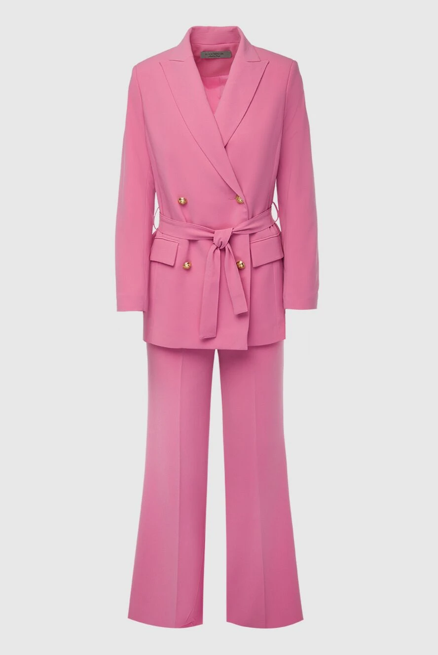 D.Exterior Women's pink polyester and elastane trouser suit - 90% polyester, 10% elastane. buttons, belt. two side pockets. Country of manufacture: Italy. Care: specialized cleaning - photo 1