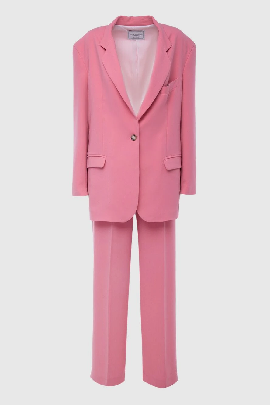 Forte dei Marmi Couture Women's pink polyester pantsuit - 100% polyester. Closure: buttons. two side pockets, two trouser pockets. Country of manufacture: Italy. Care: specialized cleaning - photo 1