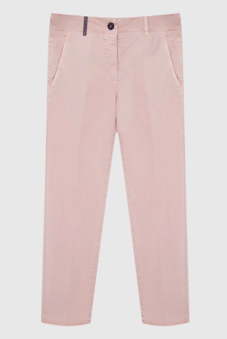 Peserico Women's pink cotton pants - four pockets. 100% cotton. zipper, button. Country of manufacture: Italy. Care: specialized cleaning - photo 1