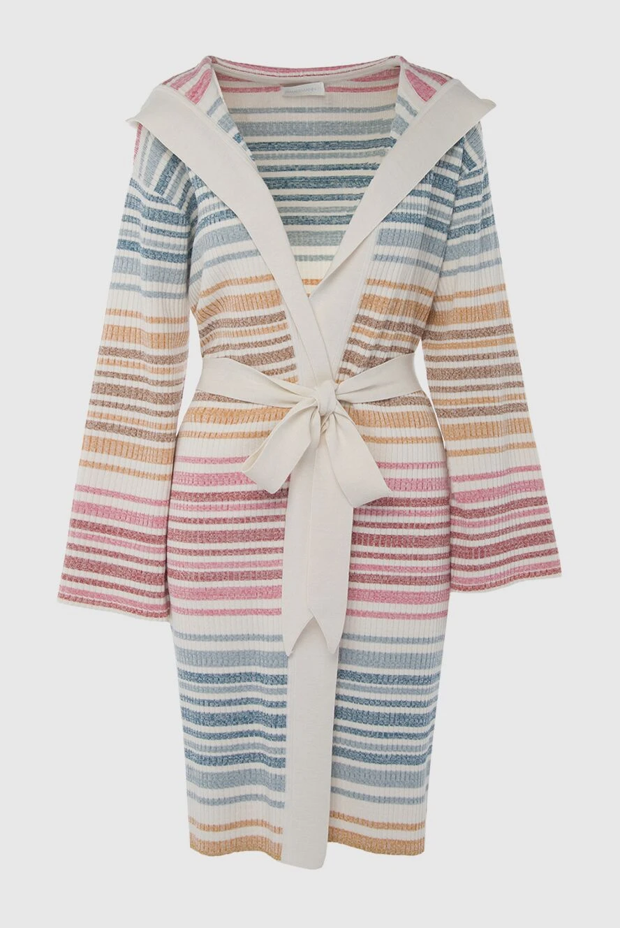 Zimmermann Pink cotton cardigan for women - Fastener: belt. stitched hood, contrasting striped pattern. 100% cotton. Country of manufacture: Italy. Care: specialized cleaning - photo 1