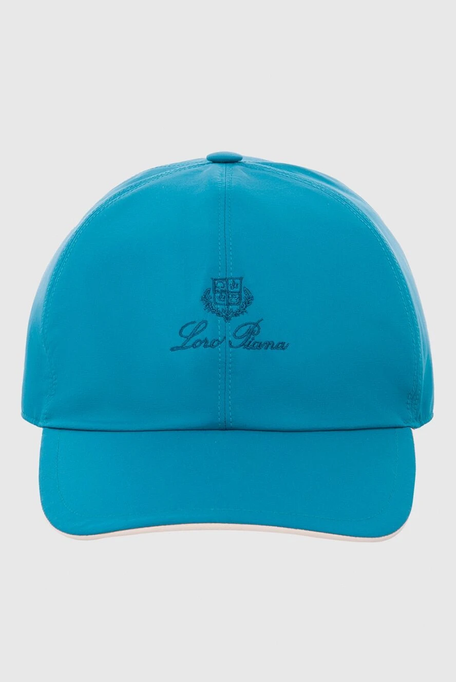 Loro Piana Blue polyester cap for men - Contrasting logo embroidery. 100% polyester. Country of manufacture: Italy. Care: specialized cleaning - photo 1