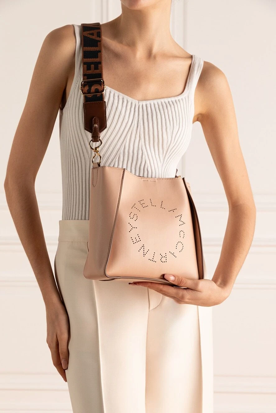 Stella McCartney women's pink bag with perforated logo