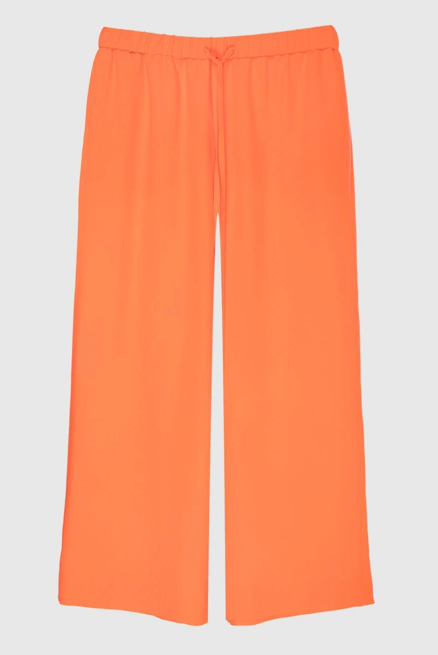 Valentino Orange silk trousers for women - free cut. 100% silk. elastic belt with lacing. Country of manufacture: Italy. Care: specialized cleaning - photo 1