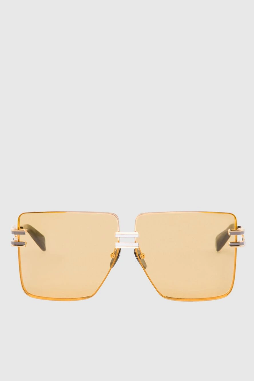 Balmain Women's yellow square large glasses - Frame color: gold, silver. yellow. titanium. Country of manufacture: Italy. Care: specialized cleaning - photo 1