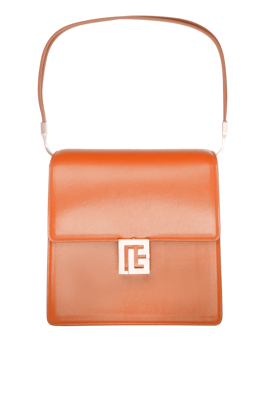 Balmain Women's leather bag bright orange - logo. textile. Country of manufacture: Italy. Care: specialized cleaning - photo 1