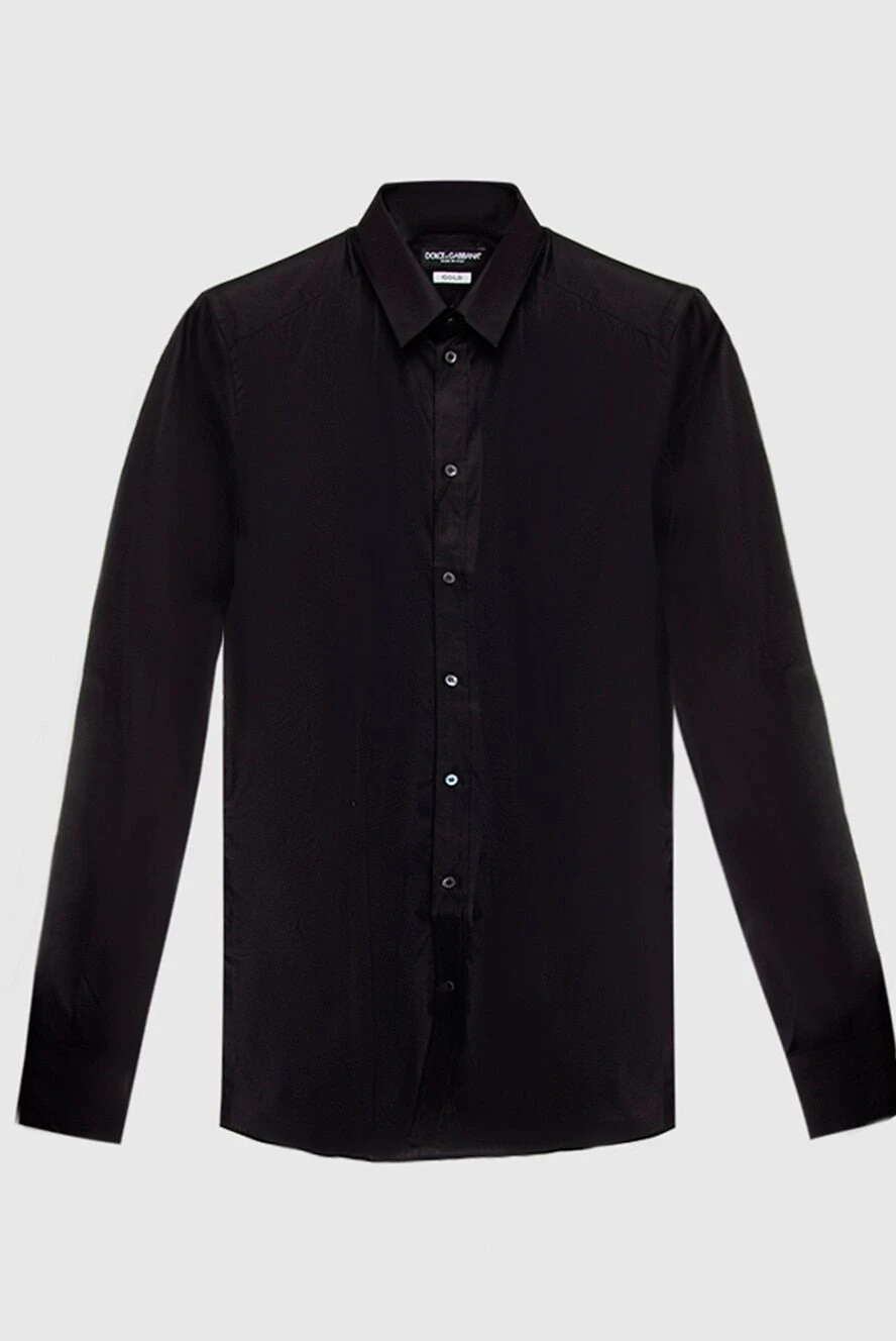 Dolce & Gabbana Men's black cotton shirt - 100% cotton. Closure: buttons. Country of manufacture: Italy. Care: specialized cleaning - photo 1