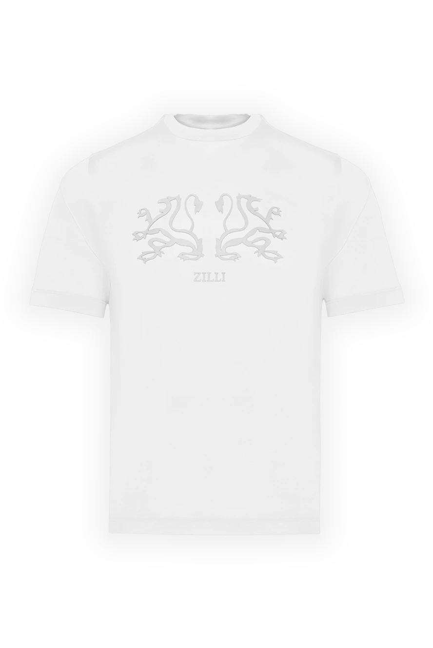 Zilli White cotton T-shirt for men - print. 100% cotton. Country of manufacture: Italy. Care: specialized cleaning - photo 1