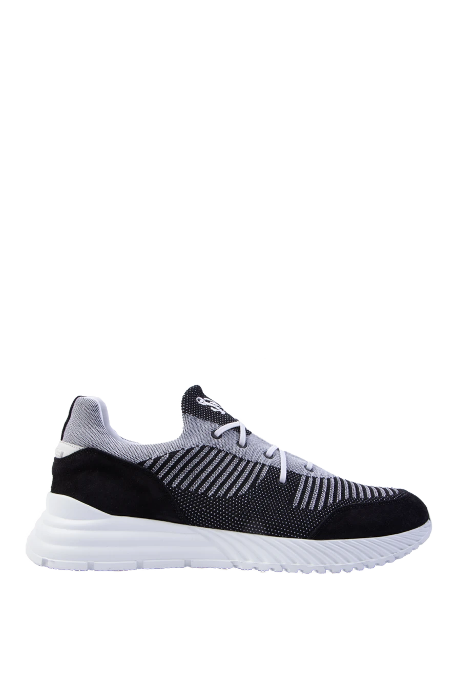 Stefano Ricci Кросівки з поліаміду чорні чоловічі - контрастна підошва, смужки. поліамід. шнурівка. Країна виробник: Італія. Догляд: спеціалізоване чищення - фото 1