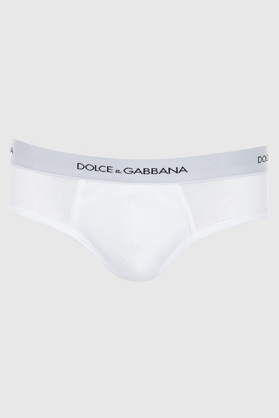 Dolce & Gabbana Труси брифи з бавовни білі чоловічі - Вишивка логотипу на поясі. 100% бавовна. еластичний пояс. Країна виробник: Італія. Догляд: спеціалізоване чищення - фото 1