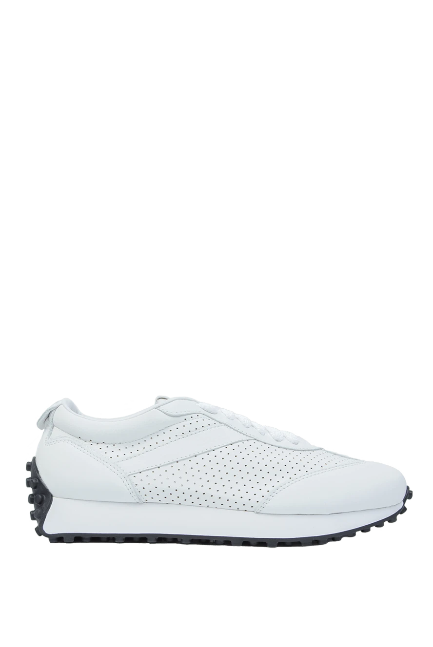 Doucal`s White leather sneakers for men - perforation. 100% leather. lacing. height 2 cm. Country of manufacture: Italy. Care: specialized cleaning - photo 1