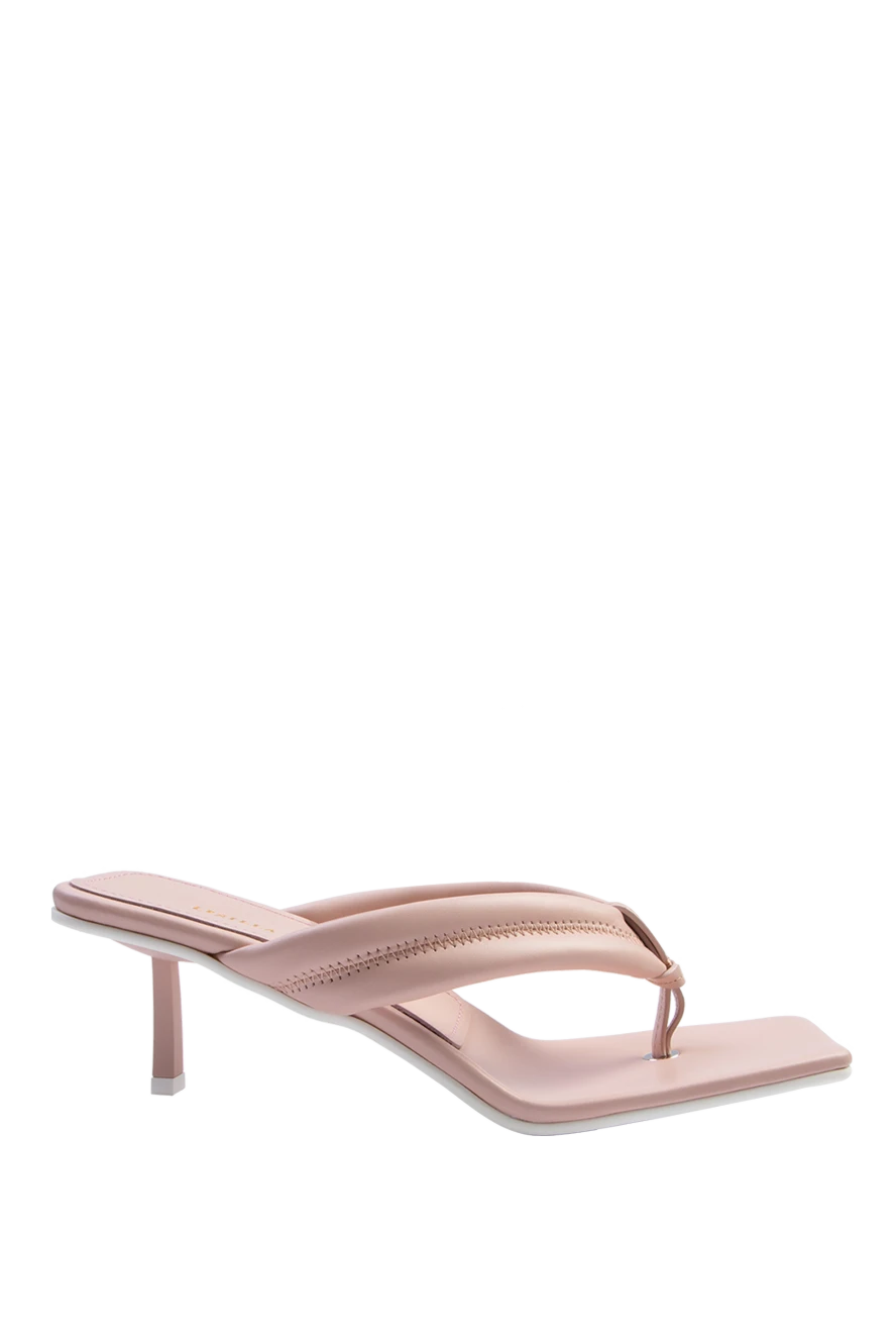 Le Silla Women's leather mules with a pointed toe, pink - blunt toe. genuine leather. Country of manufacture: Italy. Care: specialized cleaning - photo 1