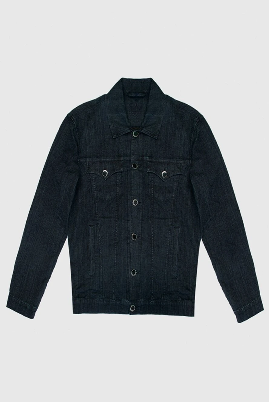 Scissor Scriptor Denim jacket made of cotton, polyester and polyurethane black for men - 89% cotton, 9% polyester, 2% polyurethane. Buttons. Two chest pockets, two side pockets. Country of manufacture: Italy. Care: specialized cleaning - photo 1