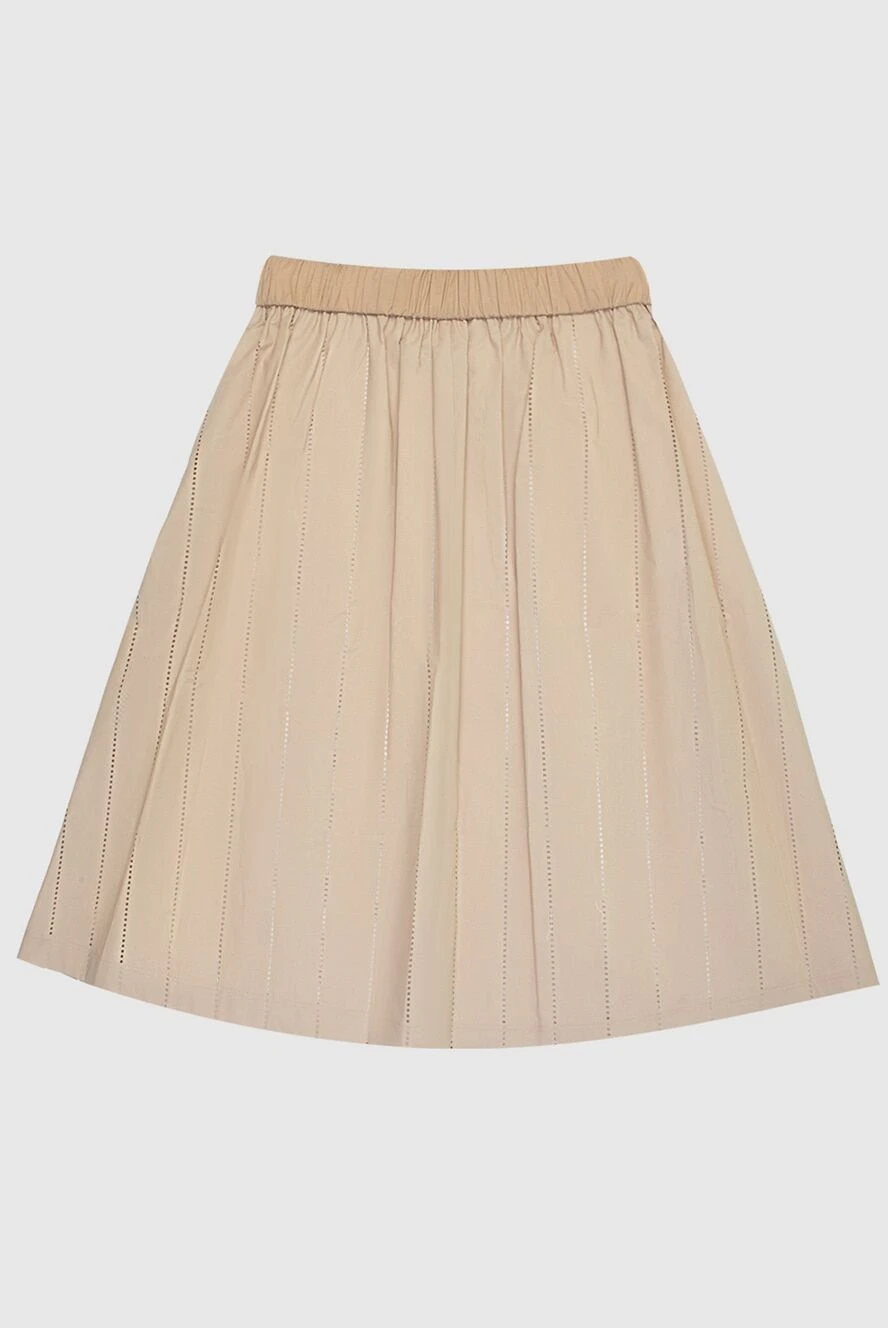 Peserico Beige cotton skirt for women - 95% cotton, 5% elastane. elastic belt. Country of manufacture: Italy. Care: specialized cleaning - photo 1