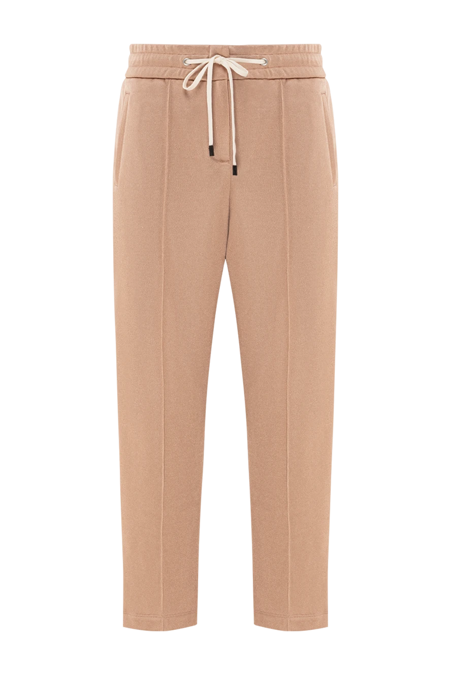 Peserico Beige cotton and polyester pants for women - four pockets. 52% cotton, 48% polyester. drawstring. Country of manufacture: Italy. Care: specialized cleaning - photo 1