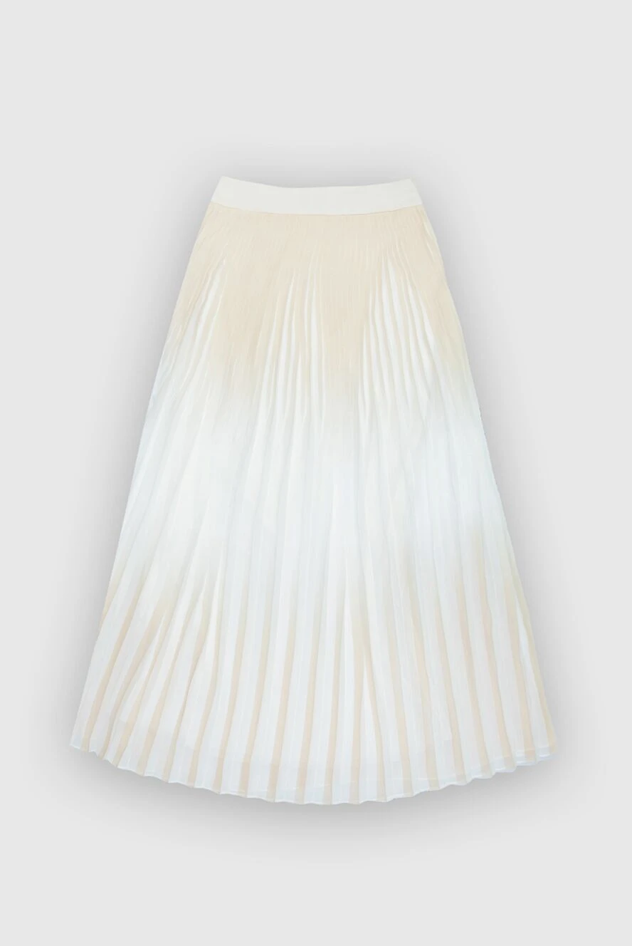 Peserico Women's maxi skirt, beige with white ombre - pleated. 100% polyester. elastic belt. Country of manufacture: Italy. Care: specialized cleaning - photo 1