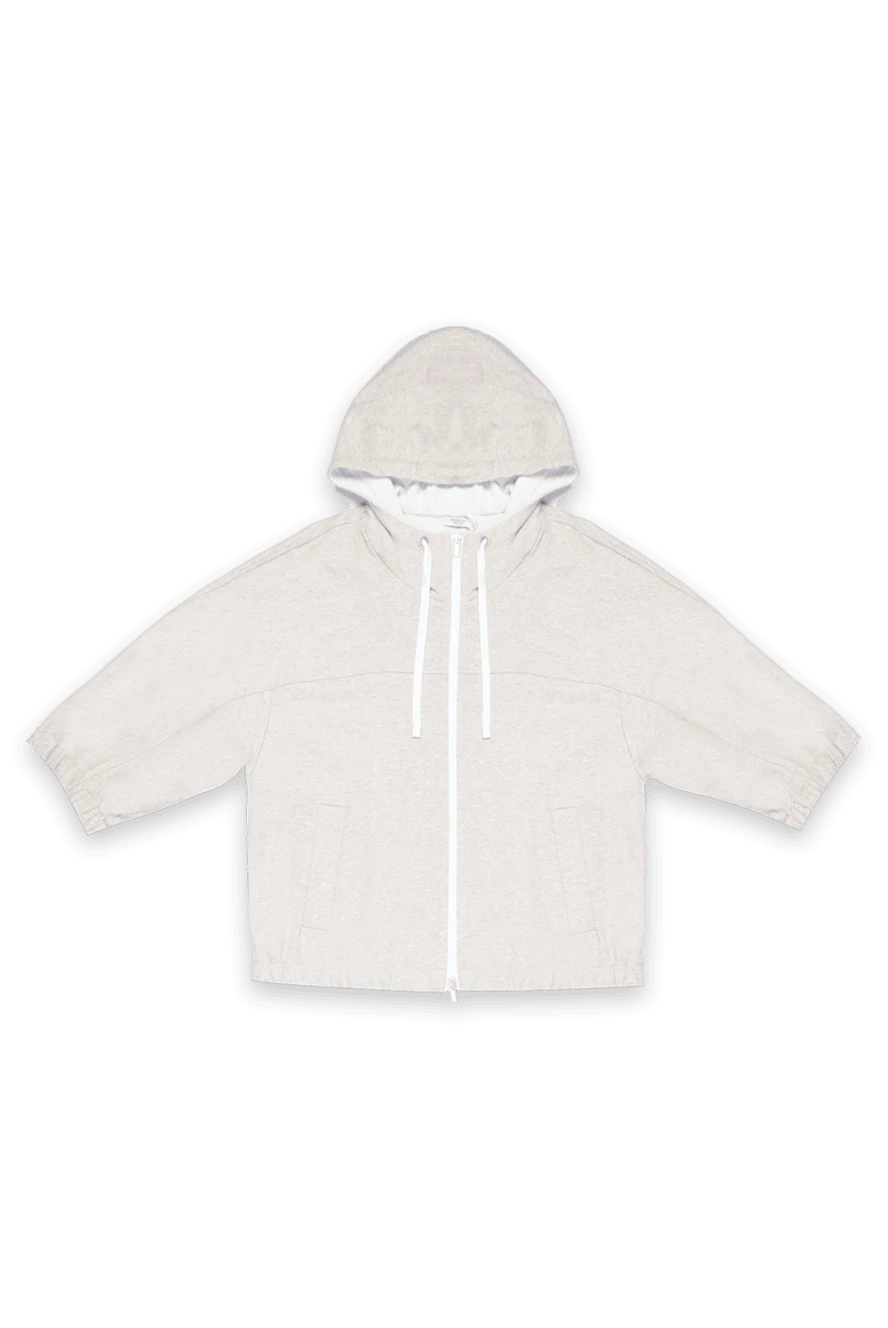 Peserico Hoodie made of cotton and elastane beige for women - hood, drawstring closure, zipper. 92% cotton, 8% elastane. Country of manufacture: Italy. Care: specialized cleaning - photo 1