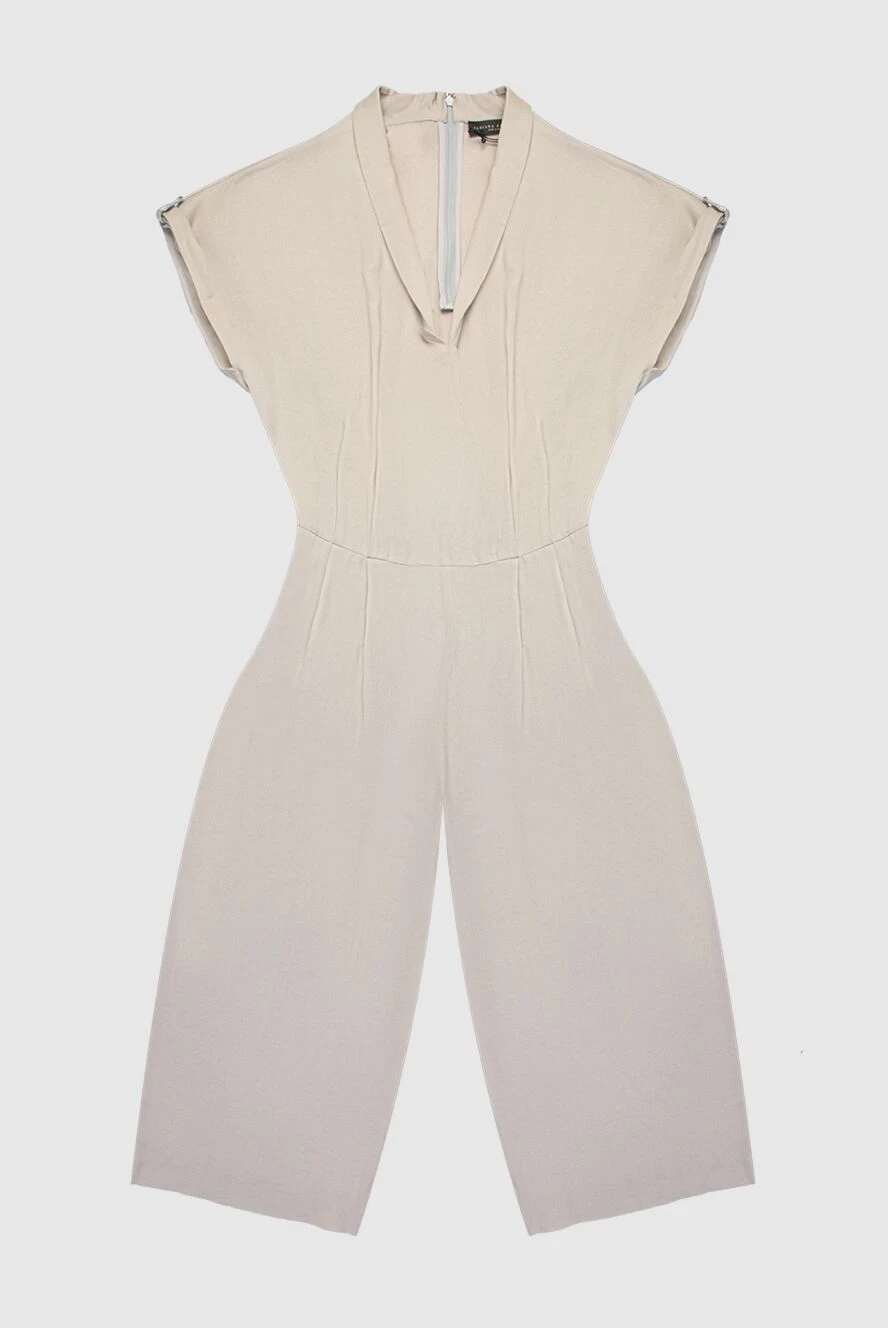 Fabiana Filippi Beige viscose jumpsuit for women - Closure: zipper. 100% viscose. two side pockets. Country of manufacture: Italy. Care: specialized cleaning - photo 1