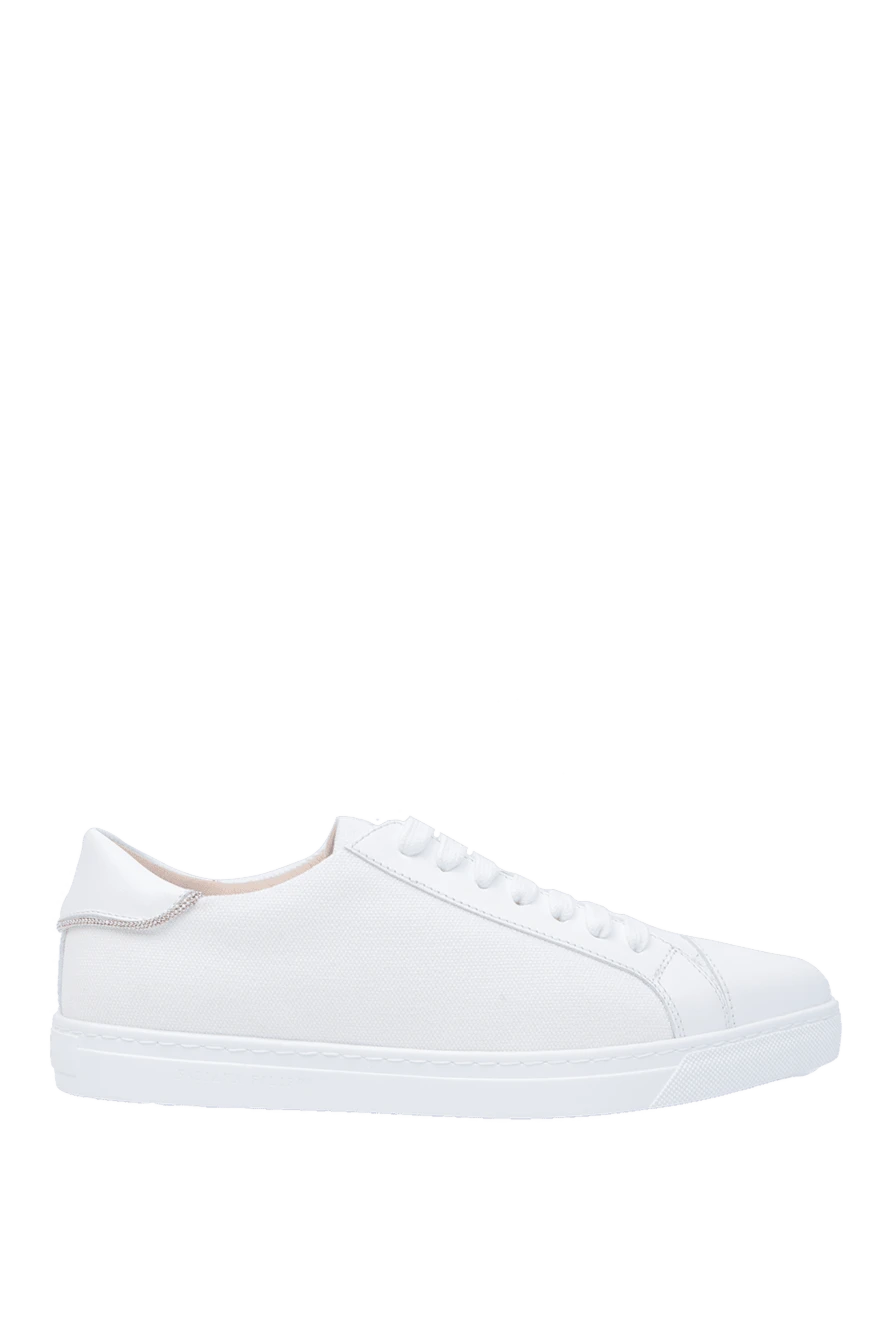 Fabiana Filippi White cotton sneakers for women - cotton. lacing. Country of manufacture: Italy. Care: specialized cleaning - photo 1