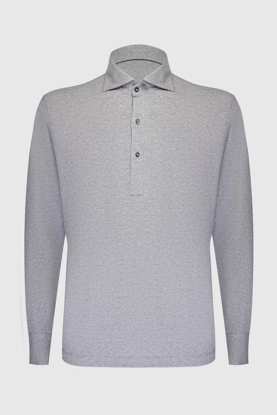 Brunello Cucinelli Gray cotton shirt for men - 100% cotton. Closure: three button placket. Country of manufacture: Italy. Care: specialized cleaning - photo 1