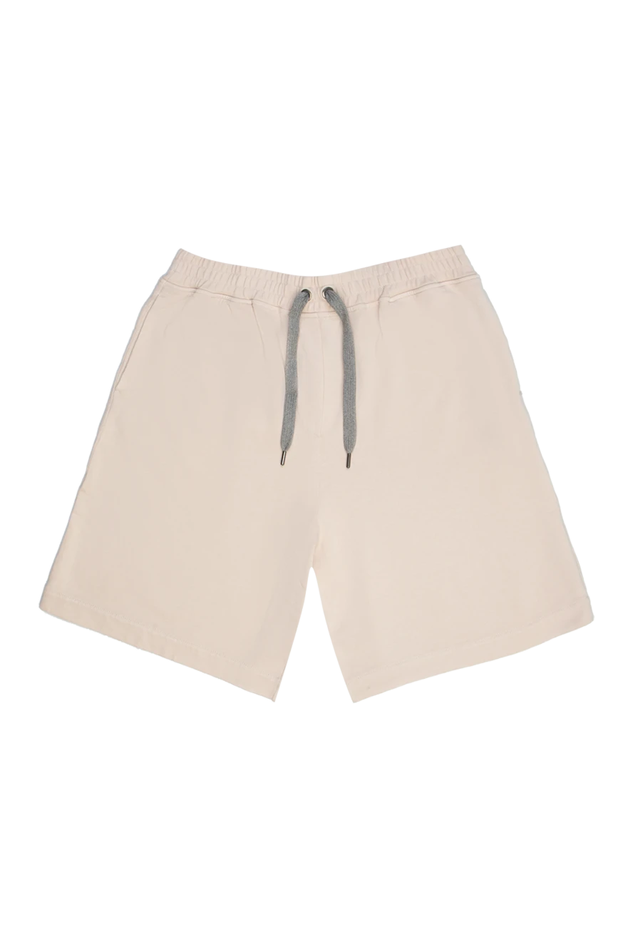 Brunello Cucinelli Beige cotton shorts for women - one pocket. 100% cotton. elastic belt with lacing. Country of manufacture: Italy. Care: specialized cleaning - photo 1