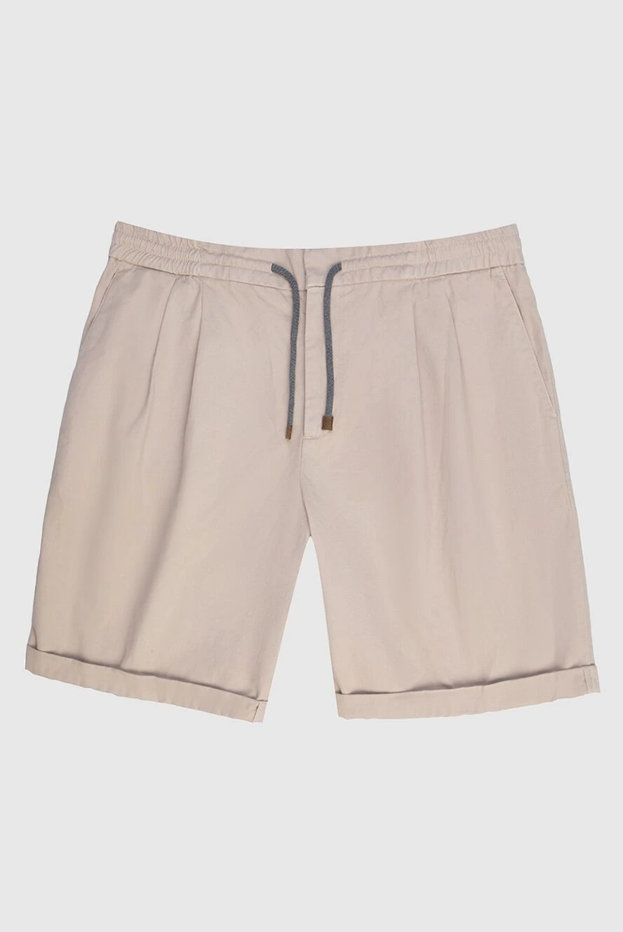 Brunello Cucinelli Beige cotton shorts for men - 100% cotton. drawstring. two side pockets, two back pockets. Country of manufacture: Italy. Care: specialized cleaning - photo 1
