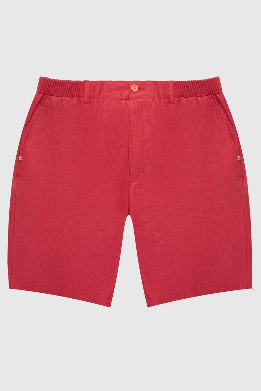 Stefano Ricci Шорти із льону червоні чоловічі - резинка на поясі. 100% льон. блискавка, гудзик. три бічні кишені, дві кишені ззаду. Країна виробник: Італія. Догляд: спеціалізоване чищення - фото 1