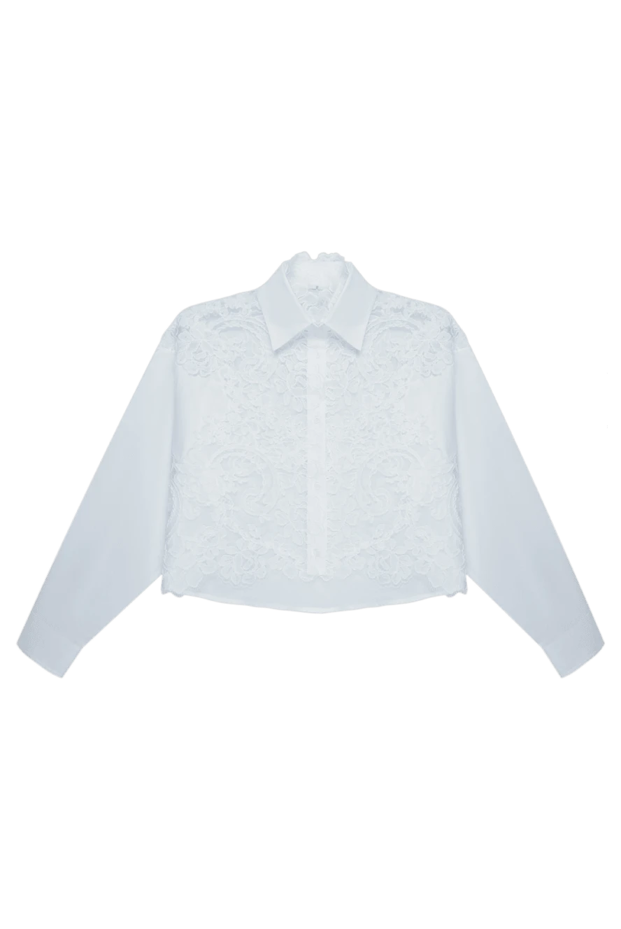 Ermanno Scervino Women's short blouse with lace white - lace. cotton. Country of manufacture: Italy. Care: specialized cleaning - photo 1