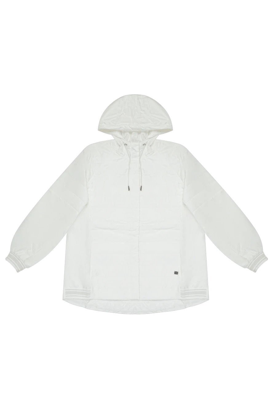 Panicale White polyester jacket for women - hood. 100% polyester. zipper, drawstring. two side pockets. Country of manufacture: Italy. Care: specialized cleaning - photo 1