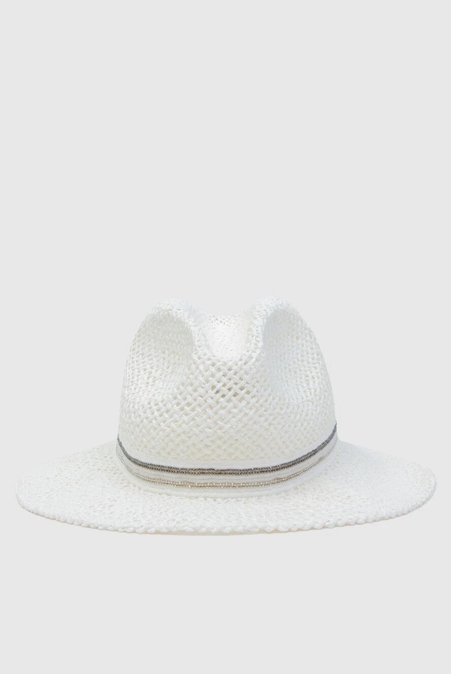 Panicale Openwork hat for women white - 100% paper yarn. Buckle: Adjustable belt. Country of manufacture: Italy. Care: specialized cleaning - photo 1