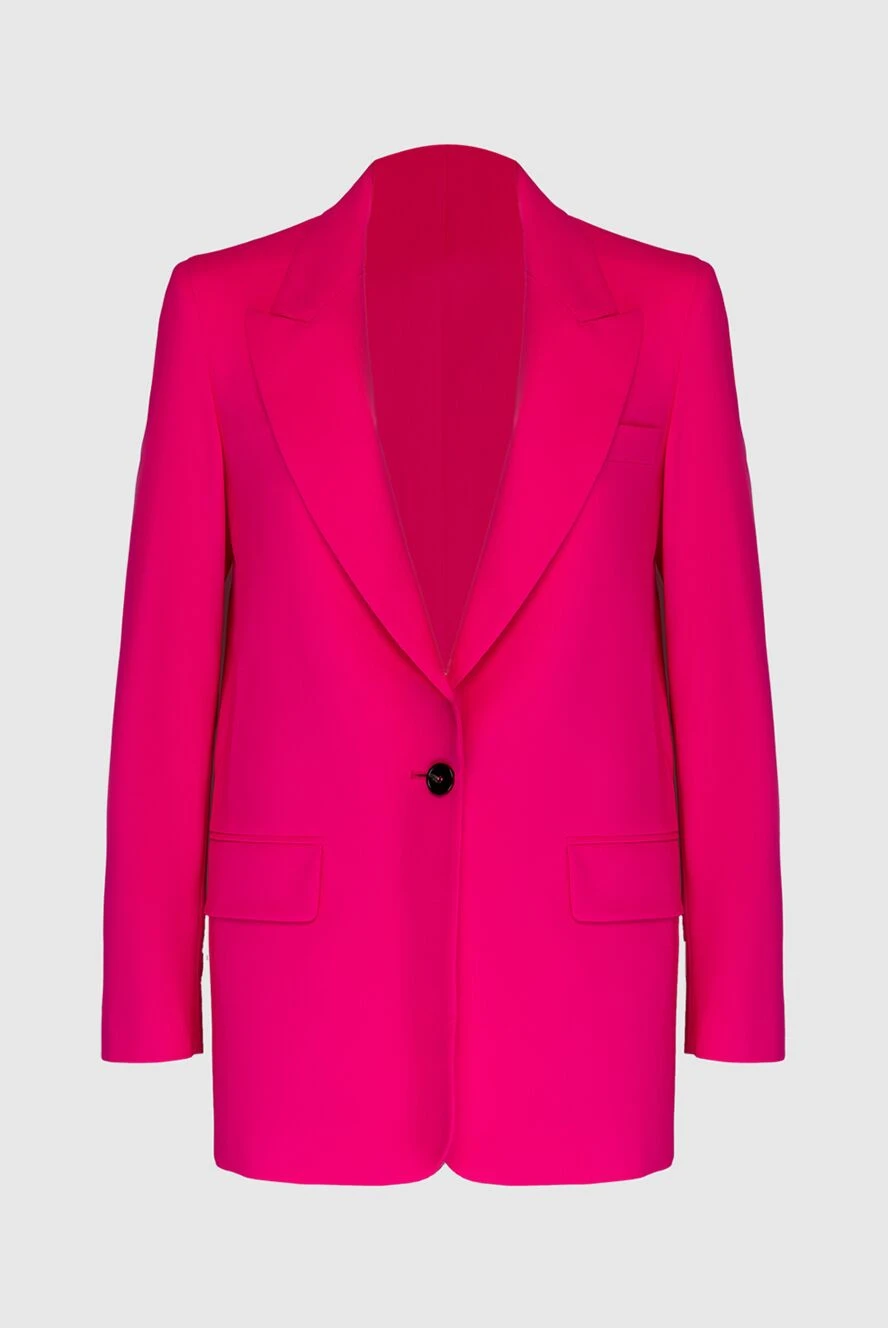 MSGM Women's single-breasted jacket in bright neon pink made of suiting wool (markdown) - 96% wool, 4% elastane. button. two side pockets. Country of manufacture: Italy. Care: specialized cleaning - photo 1