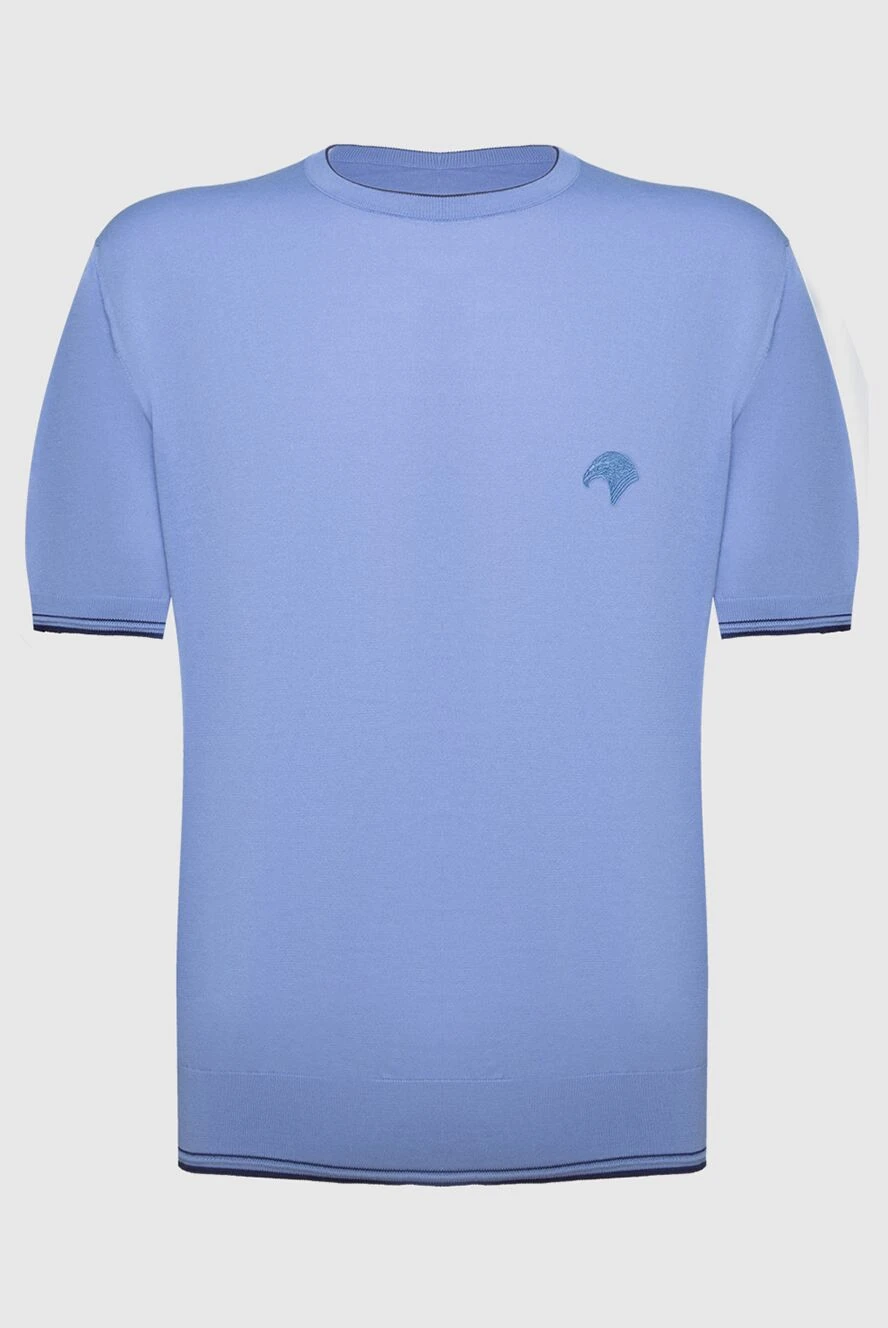 Stefano Ricci Джемпер с коротким рукавом из хлопка голубой мужской - Логотип. Короткий рукав. 100% хлопок. Страна производитель: Италия. Уход: специализированная чистка - фото 1