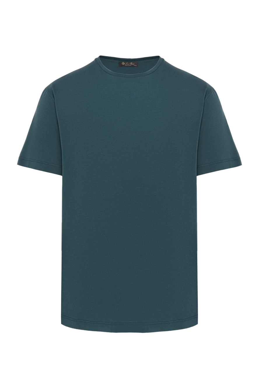 Loro Piana Green silk and cotton T-shirt for men - 60% silk, 40% cotton. Country of manufacture: Italy. Care: specialized cleaning - photo 1