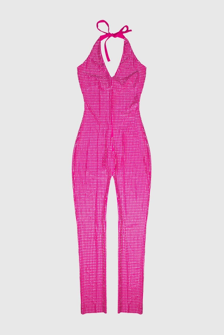 Giuseppe Di Morabito Jumpsuit made of polyamide and elastane pink for women - small check pattern. 80% polyamide, 20% elastane. Closure: tie, zipper. Country of manufacture: Italy. Care: specialized cleaning - photo 1