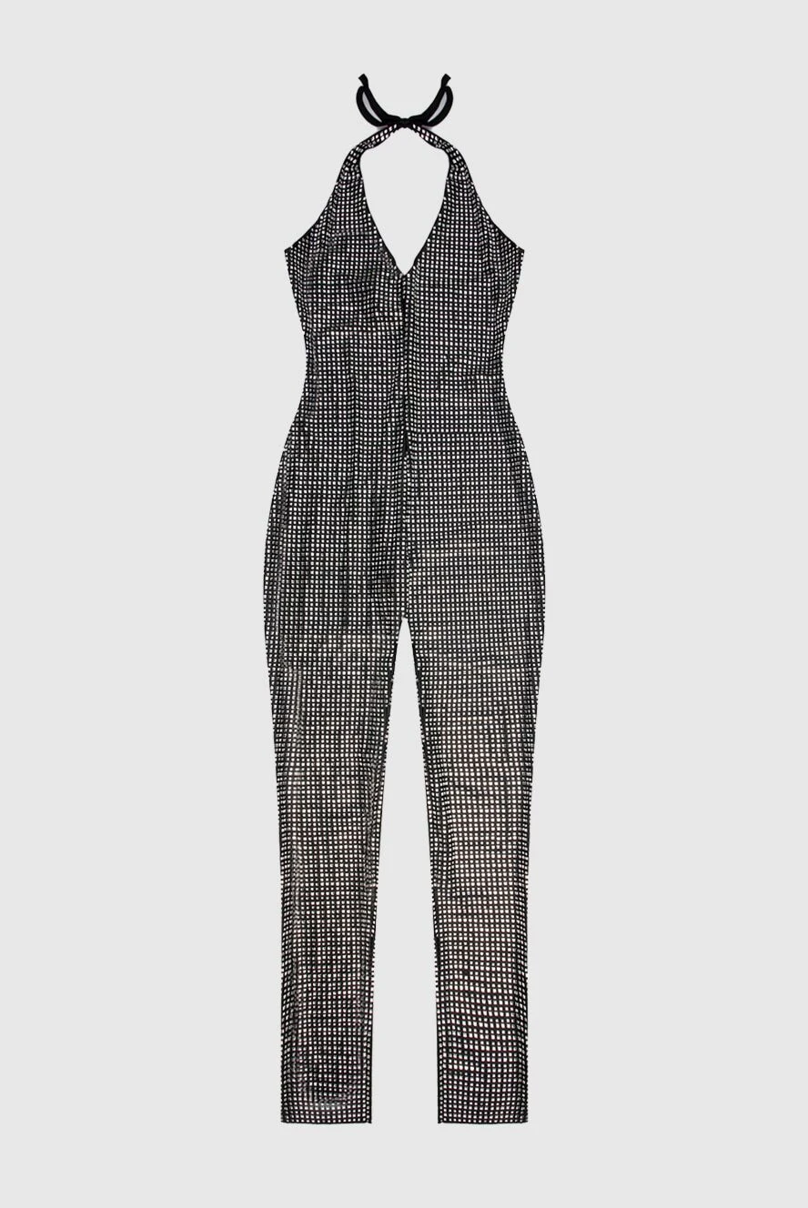 Giuseppe Di Morabito Jumpsuit made of polyamide and elastane black for women - small check pattern. 80% polyamide, 20% elastane. Closure: tie, zipper. Country of manufacture: Italy. Care: specialized cleaning - photo 1