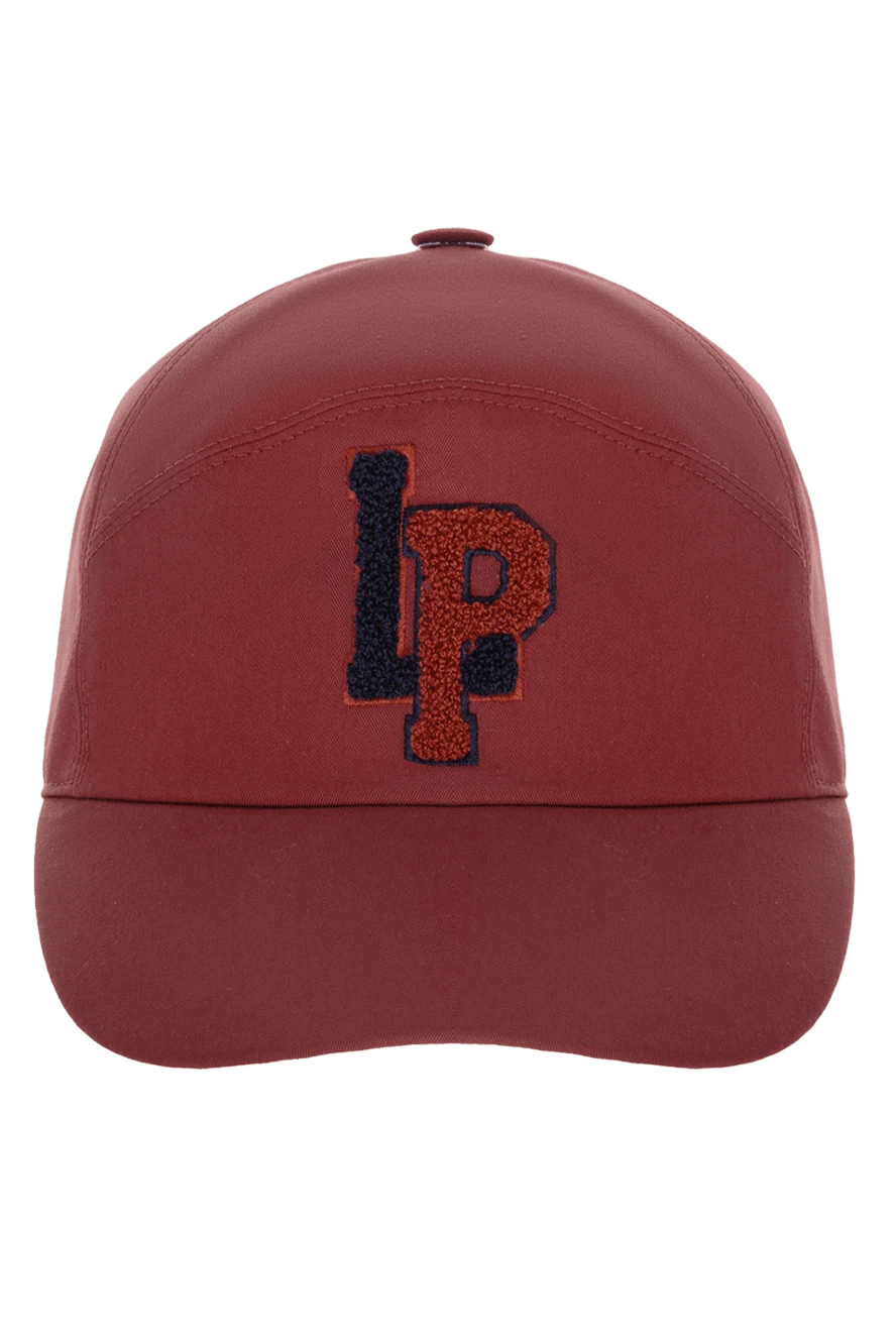 Loro Piana Red cotton and polyamide cap for men - Contrasting logo embroidery. 64% cotton, 36% polyamide. Country of manufacture: Italy. Care: specialized cleaning - photo 1