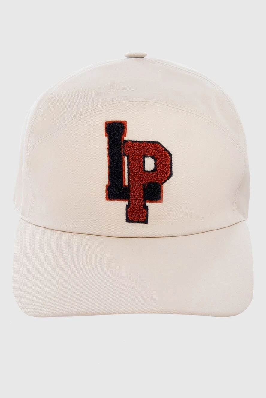 Loro Piana Cap made of cotton and polyamide white for men - Contrasting logo embroidery. 64% cotton, 36% polyamide. Country of manufacture: Italy. Care: specialized cleaning - photo 1