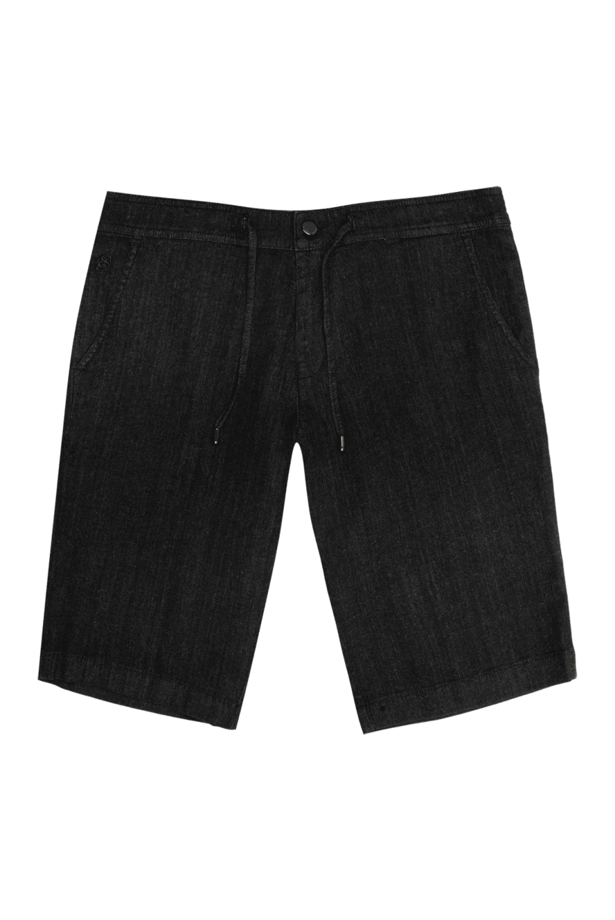 Scissor Scriptor Gray cotton and polyamide shorts for men - 89% cotton, 11% polyamide. Fastener: zipper, button. Three side pockets, two back pockets. Country of manufacture: Italy. Care: specialized cleaning - photo 1