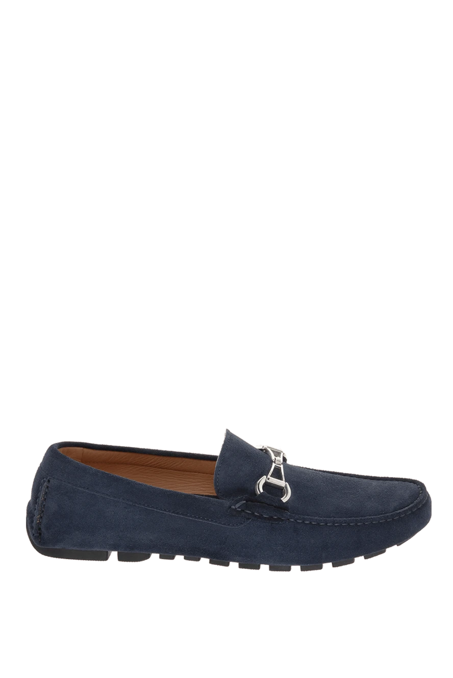 Cesare di Napoli Blue suede men's moccasins - Metal Buckle. 100% suede. Interior: Leather. Insole: Leather. Outsole: Other materials. Country of manufacture: Italy. Care: specialized cleaning - photo 1