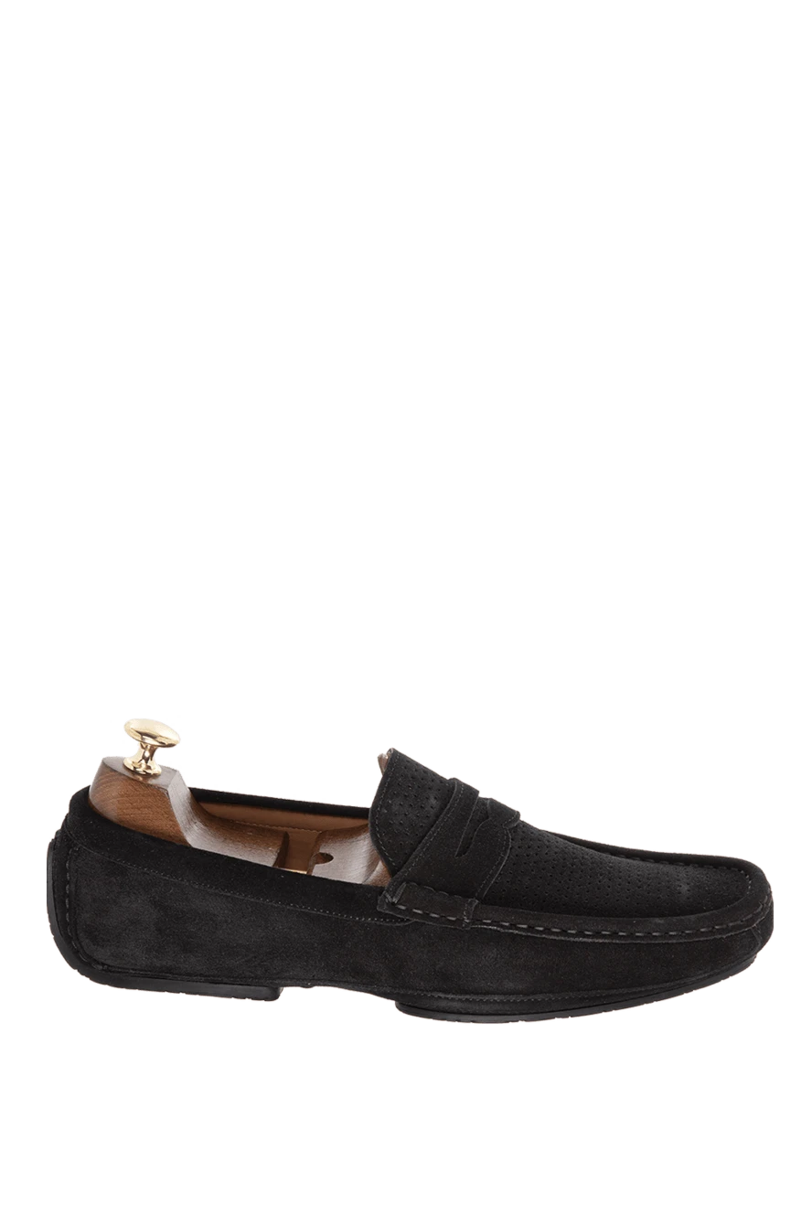 Cesare di Napoli Men's nubuck moccasins in black - Leather buckle. 100% nubuck. Interior: Leather. Insole: Leather. Outsole: Other materials. Country of manufacture: Italy. Care: specialized cleaning - photo 1