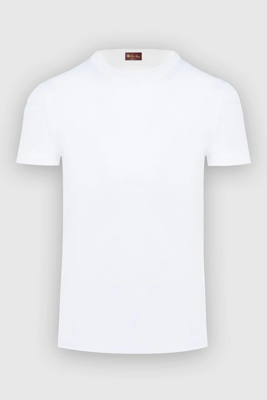 Loro Piana T-shirt white women's cotton basic - embroidered logo. 100% cotton. Country of manufacture: Italy. Care: specialized cleaning - photo 1